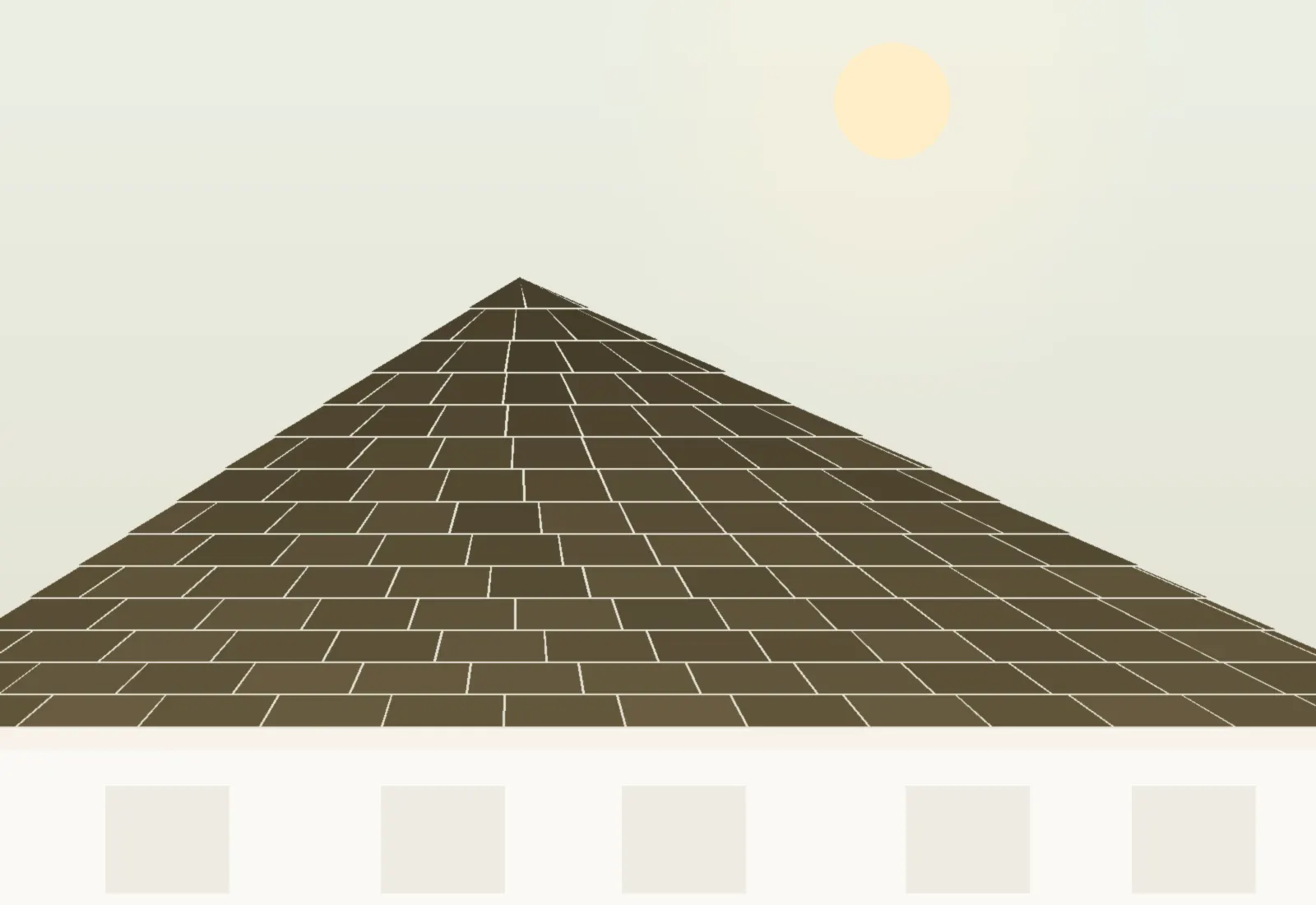 A ladder leaning against a beige wall under palm trees